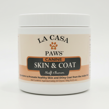 La Casa Paws Canine Skin and Coat Soft Chews jar